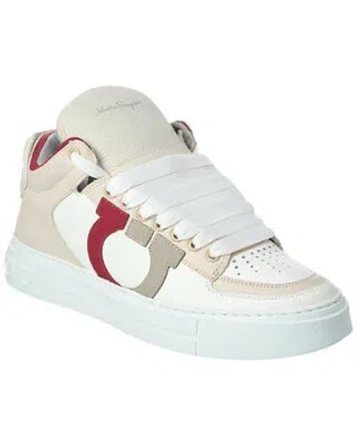 Pre-owned Ferragamo Marvelous Leather High-top Sneaker Men's White 7 M