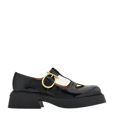 Ferragamo Mary Jane Loafers In Black