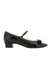 Ferragamo Mary Jane With Vara Bow In Black