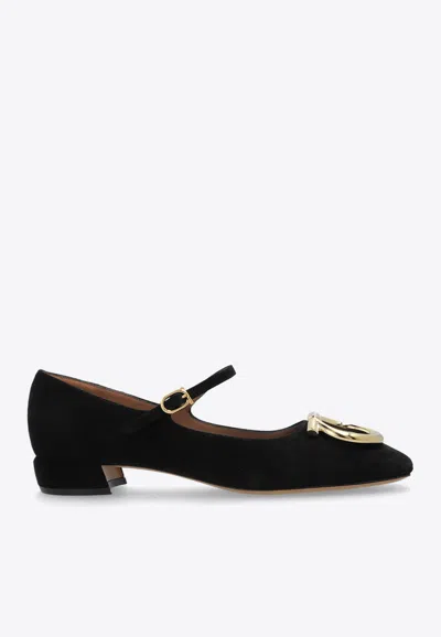FERRAGAMO MARY MAXI GANCINI MARY-JANE BALLET FLATS