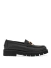 Ferragamo Black Gancini Ornament Loafers In Black