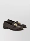 Ferragamo Leather Loafer With Iconic Gancini Detail In Black