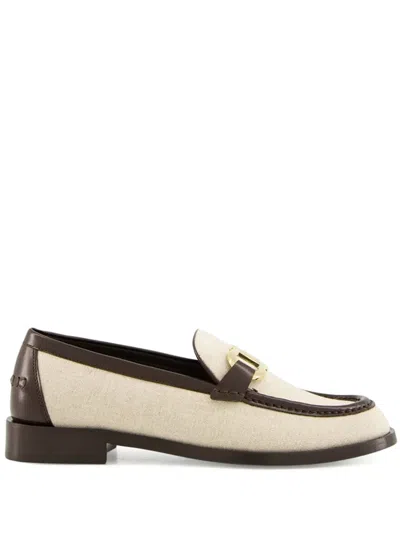 Ferragamo Maryan Gancini-detail Loafers In White