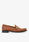 Ferragamo Maryan Gancini Leather Loafers In Brown