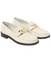 Ferragamo Maryan Patent Gancini Bit Loafers In White