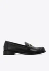 Ferragamo Maryan Chunky Sole Loafers With Gold-tone Hardware In Black