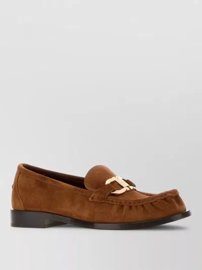 Ferragamo Maryan Loafers Suede Gold Tone Hardware In Multi