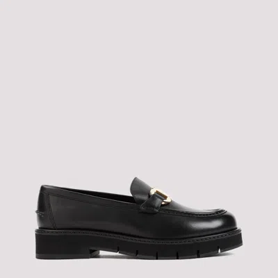 Ferragamo Maryan Lug Loafers In Black