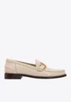 Ferragamo Maryan Patent Gancini Bit Loafers In Cream