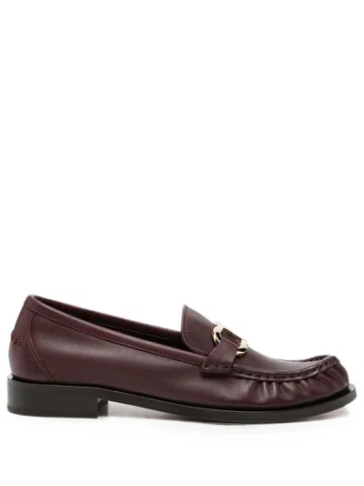 Ferragamo Maryan Calfskin Loafer Penny Style In Brown