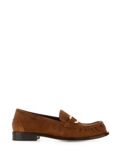 Ferragamo Maryan Suede Loafers In Animal Print