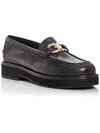 FERRAGAMO MARYAN WOMENS LEATHER LUGGED SOLE LOAFERS