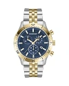 Ferragamo Master Chronograph, 43mm In Blue/two-tone