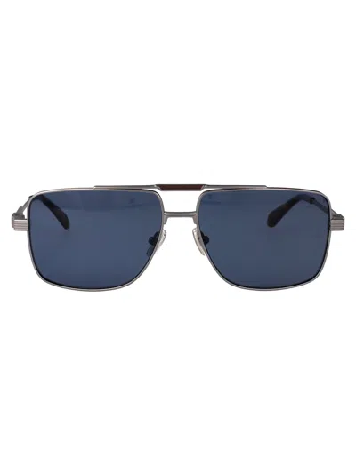 FERRAGAMO FERRAGAMO MATTE LIGHT RUTHENIUM TITANIUM SUNGLASSES