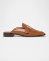 Ferragamo Mavira Leather Gancini Strap Loafer Mules