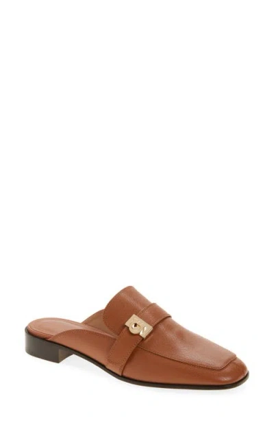 Ferragamo Mavira Leather Gancini Strap Loafer Mules