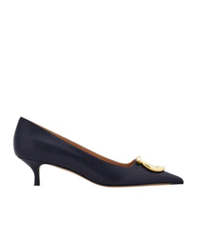 Ferragamo Maxi Gancini Pump In Blue