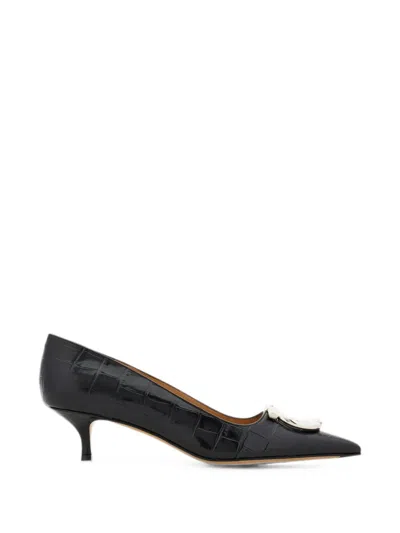 Ferragamo Maxi Gancini Pumps In Black