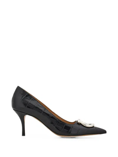 Ferragamo Maxi Gancini Pumps In Black