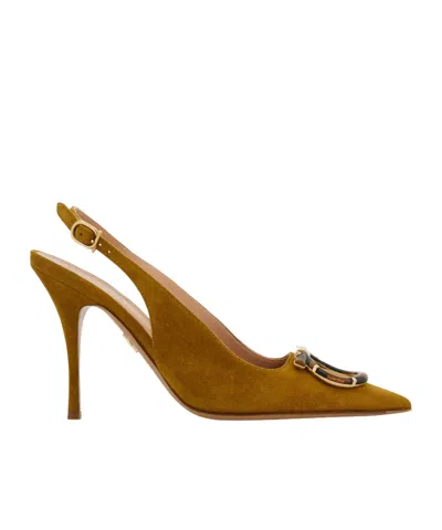 Ferragamo Maxi Gancini Slingback Pump In Green