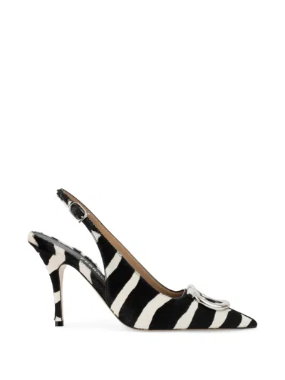 Ferragamo Maxi Gancini Slingback Pumps In Black