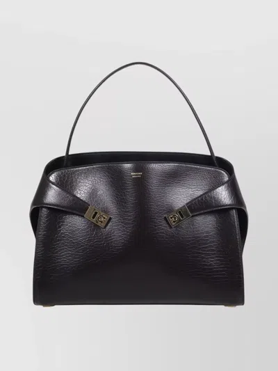 Ferragamo Maxi Grain Bicolor Structured Shoulder Bag