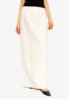 Ferragamo Maxi Skirt With Back Slit In White