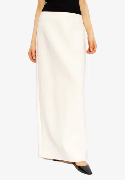 Ferragamo Maxi Skirt With Back Slit In White