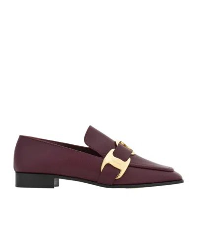 Ferragamo Maxi Vara Plate Loafer In Red