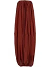 Ferragamo Burgundy Voluminous Bustier Maxi Dress In Rot