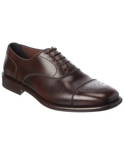 Ferragamo Maxime Leather Oxford In Brown