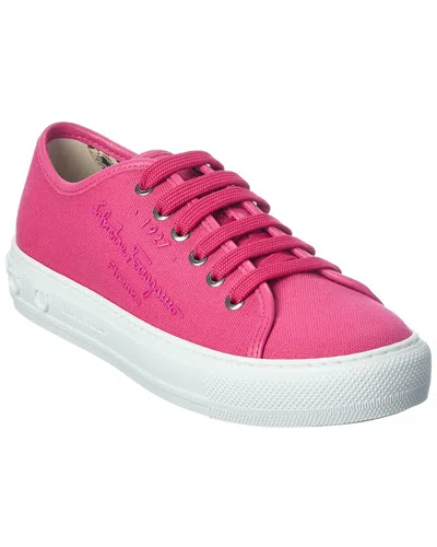 Ferragamo Mediterr Eco Canvas Sneaker In Pink