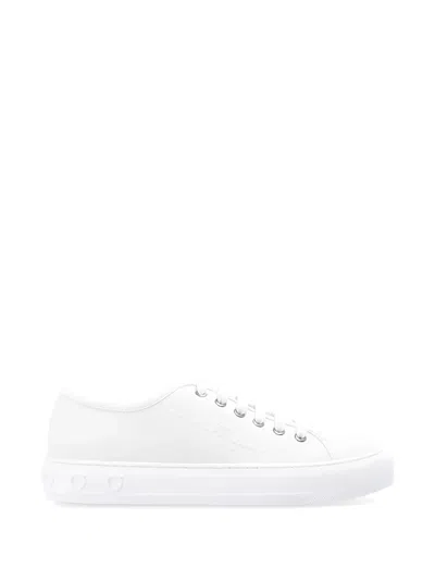 Ferragamo Mediterranean Canvas Sneakers In White