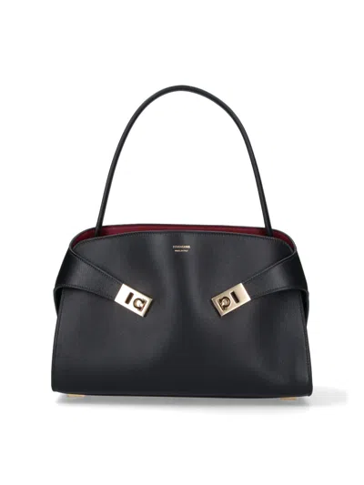 Ferragamo Medium Bag Hug Soft In Black