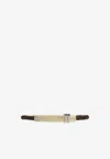 Ferragamo Logo-engraved Leather Bracelet In Brown