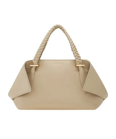 Ferragamo Medium Double Handle Shoulder Bag In Nude