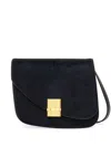 Ferragamo Small Asymmetric Leather Crossbody Bag In Black