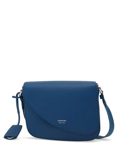 Ferragamo Medium Fiamma Crossbody Bag In Blue