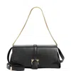 Ferragamo Medium Gancini Leather Shoulder Bag In Nero