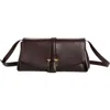 Ferragamo Front Flap Crossbody Bag (m) In Oxblood