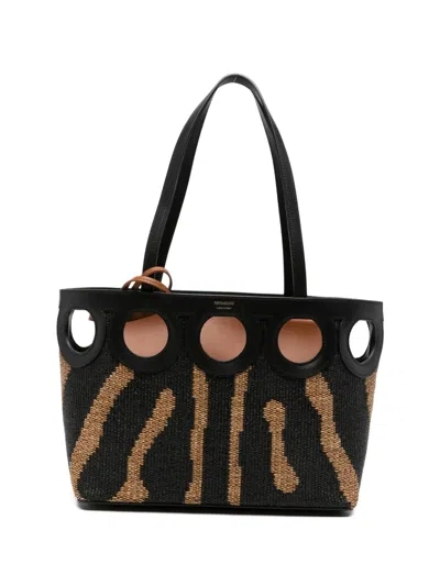 Ferragamo Medium Gancini Zebra-pattern Tote Bag In Multi