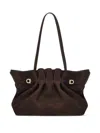 Ferragamo Medium Gancio-embellished Gathered Tote Bag In Brown