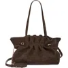 Ferragamo Medium Gancio Piercing Soft Leather Shoulder Bag In Brown