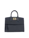 Ferragamo Studio Bag Small Leather Satchel In Black