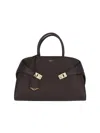 Ferragamo Structured Handbag With Gold-tone Hardware In Brown
