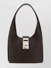 Ferragamo Medium Structured Hobo Handbag With Top Handle In Black
