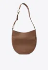 Ferragamo Medium Hobo Smile Bag In Hammered Leather In Brown