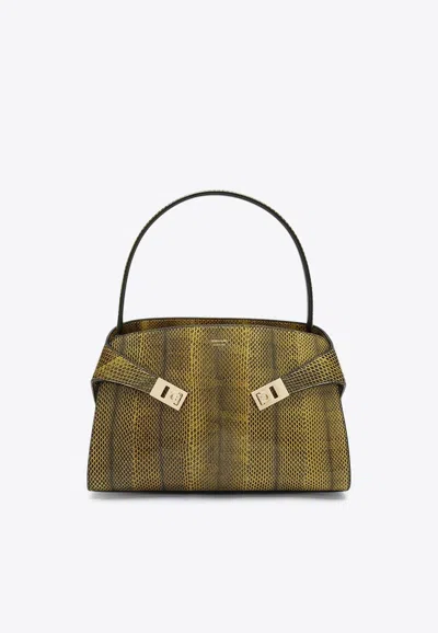 Ferragamo Medium Hug Ayers-leather Top Handle Bag In Brown