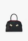 Ferragamo Structured Shoulder Bag With Smooth Texture And Minimalist Design In Black