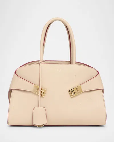Ferragamo Medium Hug Crossbody Bag In Stone